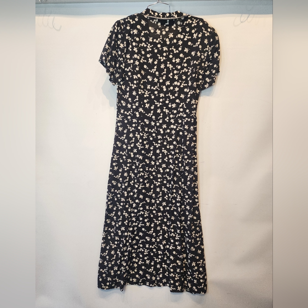 Vintage Floral Black and White Midi Dress - Picture 8 of 9